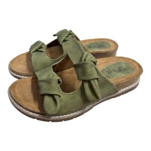 Eurosoft Green Knot Slide Sandals Size 7 Women’s Comfort Slip-On Shoes